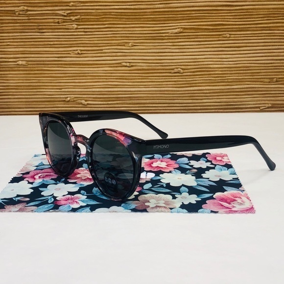 KOMONO Lulu Floral Sunglasses NEW Cateye black pink feminine - Picture 6 of 10